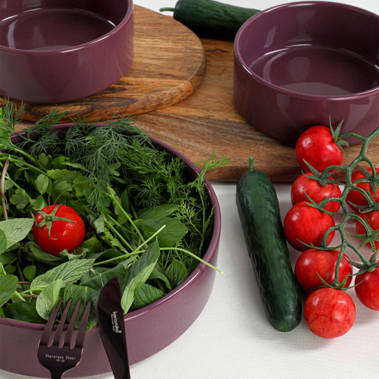 Set boluri ceramice, Hermia, 275KRM1336, Antibacterian, Mov - imagine 6